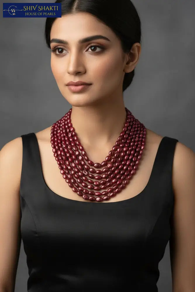 Bold Oval Ruby Mala Necklace / Mala