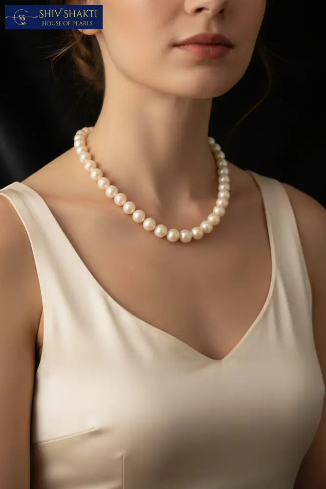 Bold Round Pearl Necklace / Mala