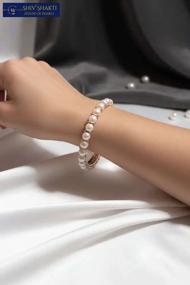 Button Pearl Bangle