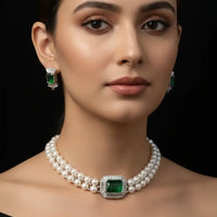 Button Pearl Necklace