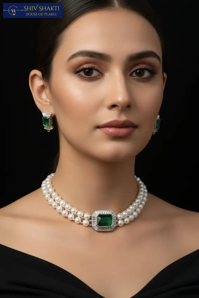 Button Pearl Necklace