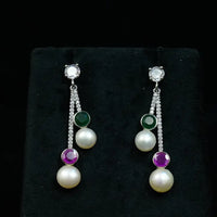 Chandelier Earring With Pearl Drop Pearl Earrings