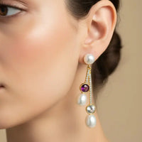 Chandelier Earring With Pearl Drop Pearl Earrings