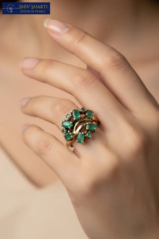 Class with Emerald Ring Silver Jewellery