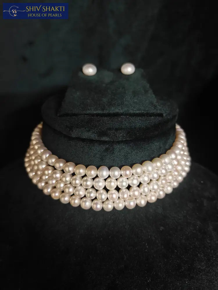 Classic Pearl Choker Necklace / Mala