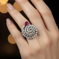 Cocktail Ring with Stone Silver Jewellery