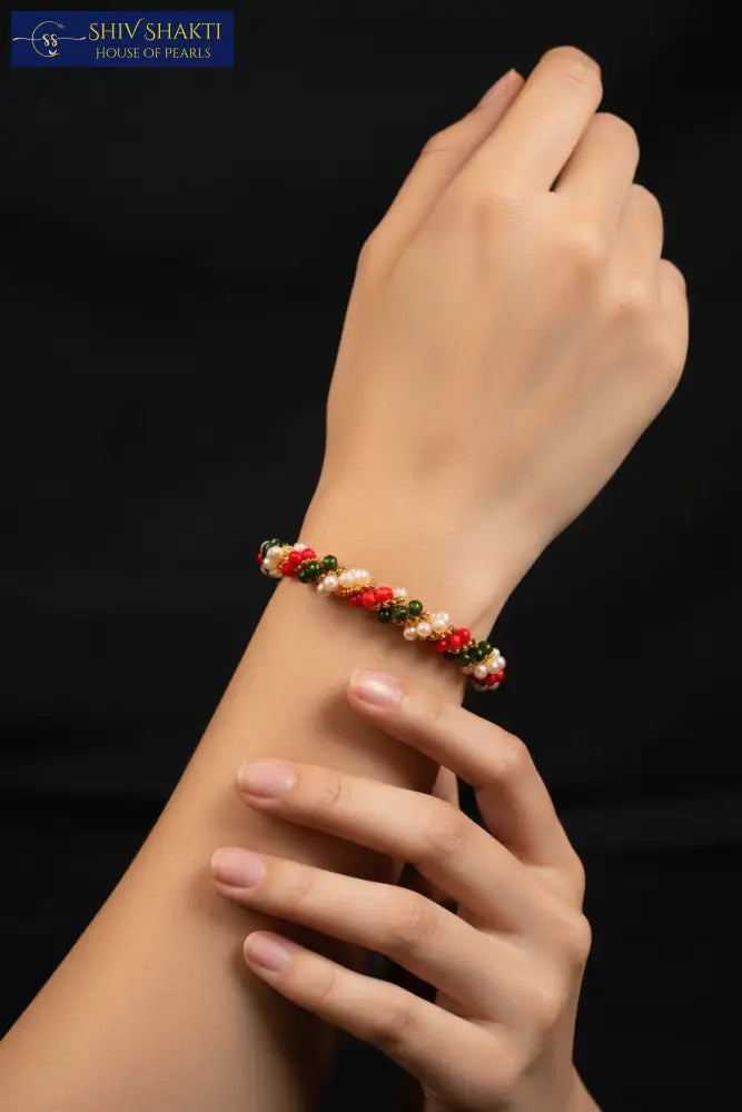 Coral Jade Bangle