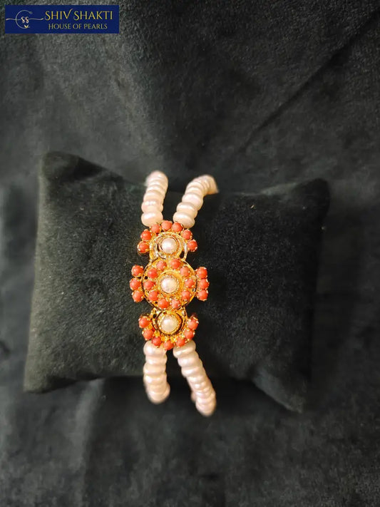 Coral pearl Bracelet Pearl Bangles