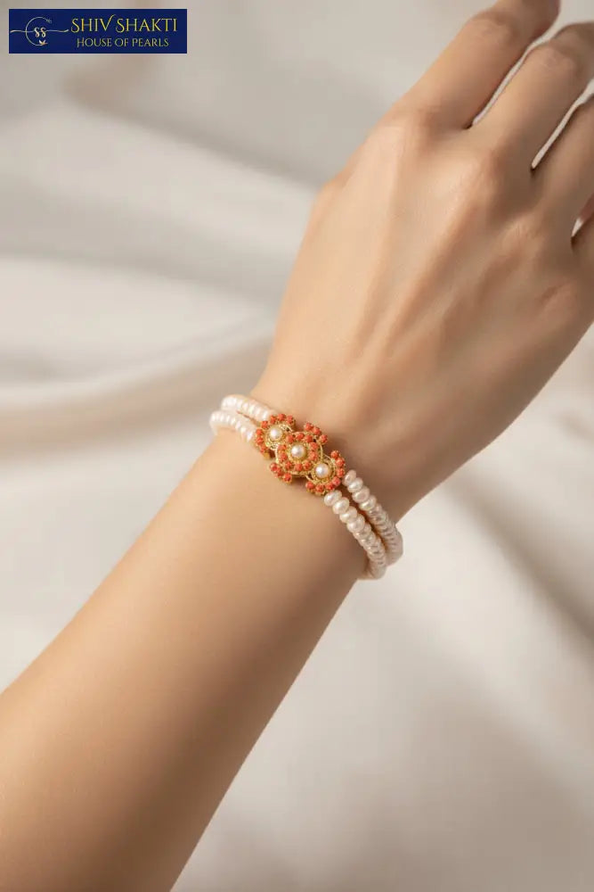 Coral pearl Bracelet Pearl Bangles