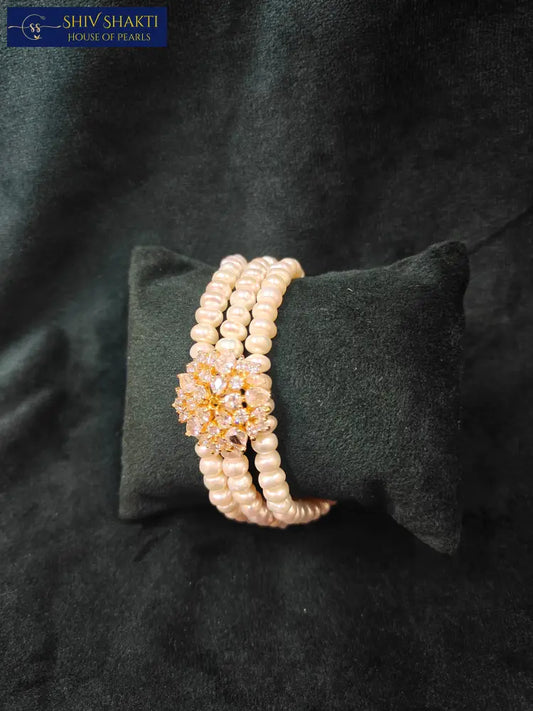 CZ Flower pearl Beauty Pearl Bangles