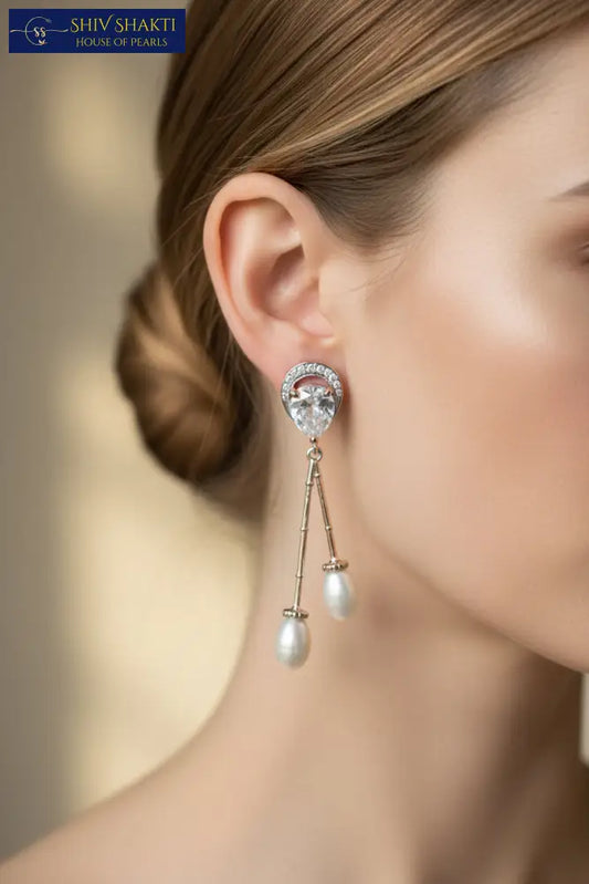 Dangling Pearl Earrings Pearl Earrings