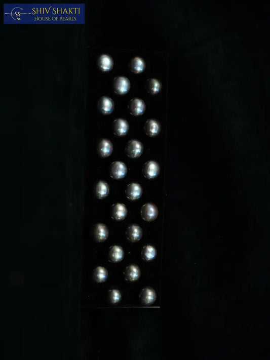 Dark Gray Studs Pearl Studs