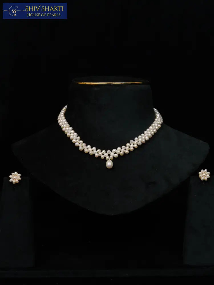 Delicate Button Statement Necklace