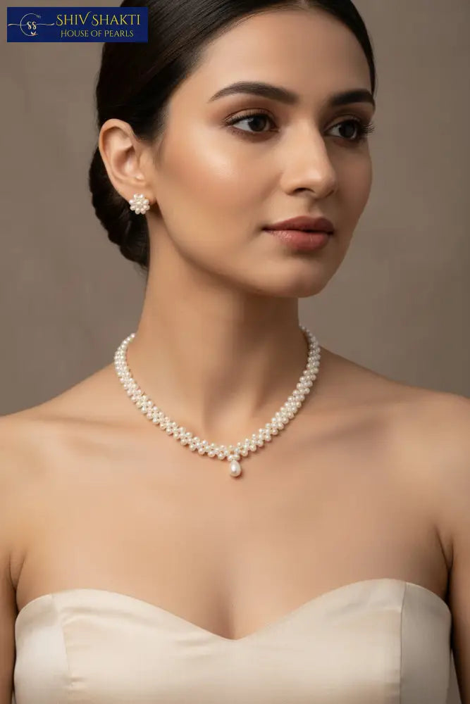 Delicate Button Statement Necklace