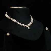 Delicate Button Statement Necklace