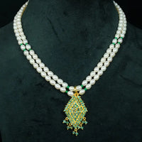 Diamond classic Pearl pendant Pearl Necklace / Mala
