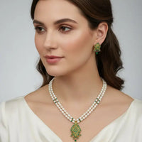 Diamond classic Pearl pendant Pearl Necklace / Mala