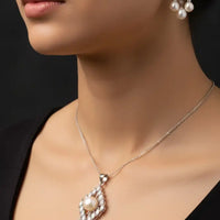 Diamond Shape Pearl Locket