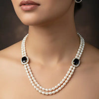 Double Line Pearl Brooch