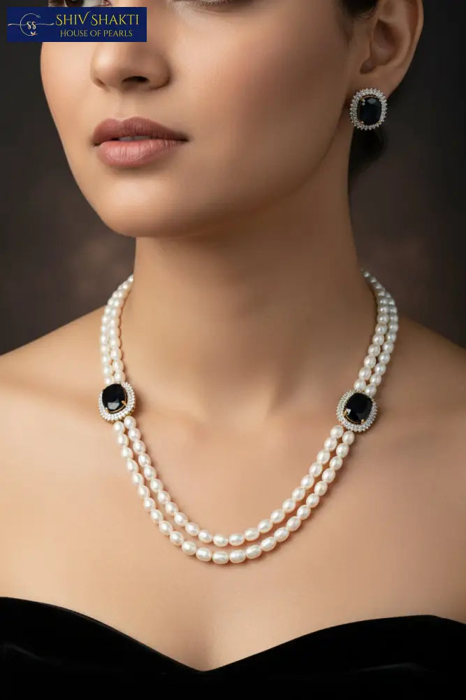 Double Line Pearl Brooch