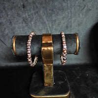 Elegant Button Pearl Bangle - Crystal Accent Design Pearl Bangles