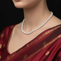 Elegant Button Pearl Necklace