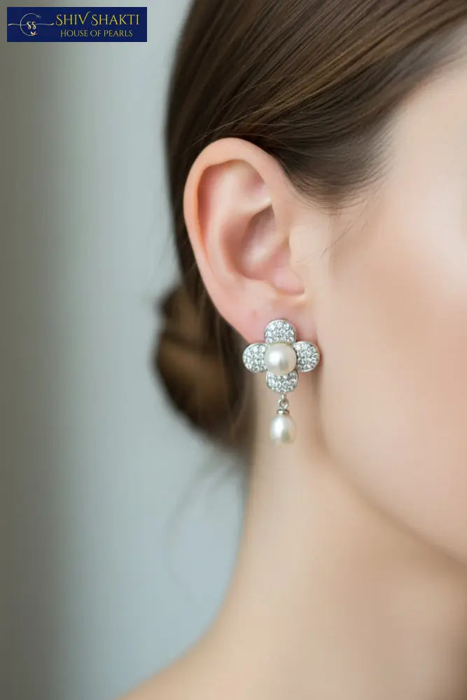 Elegant Pearl Blossom Earring Pearl Earrings