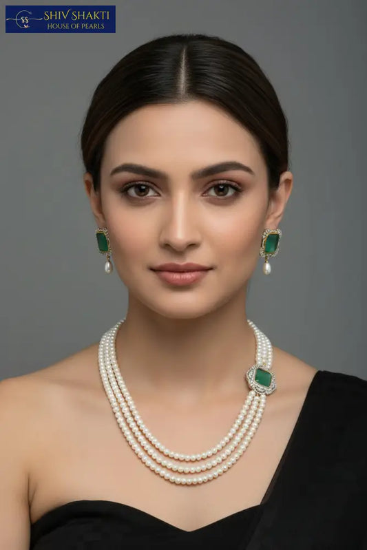 Emerald Raaga Pearl Set