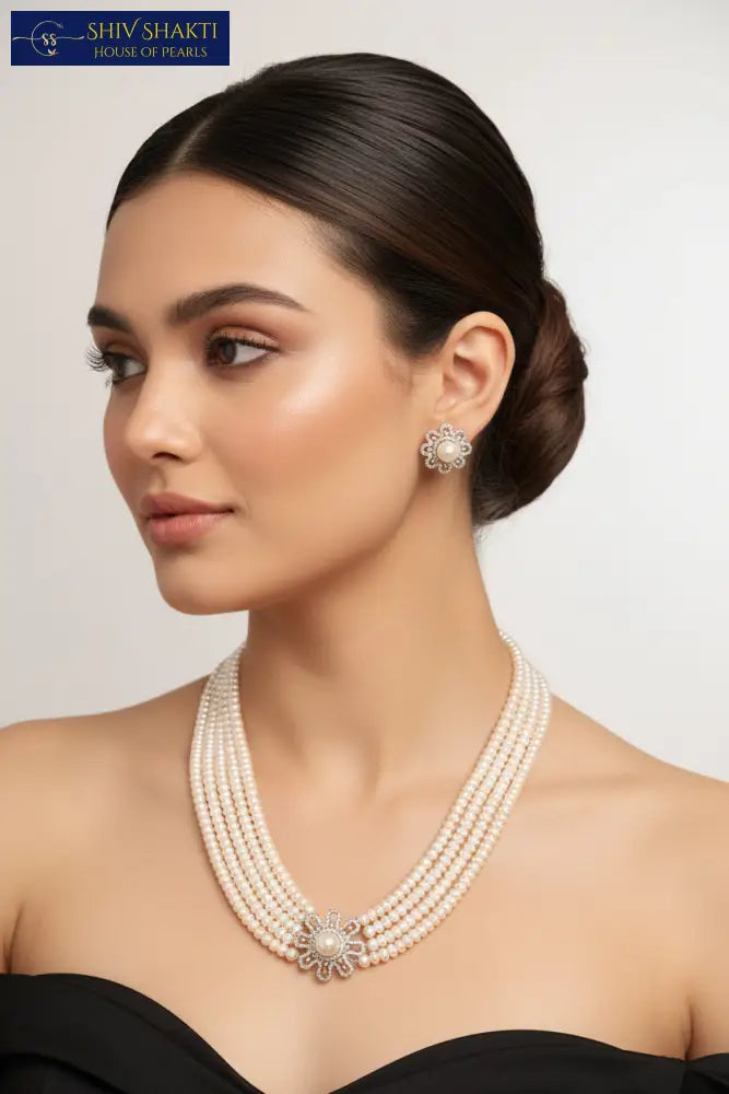 Flower Brooch Necklace