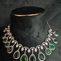 Gala Dinner Necklace with Emerald Silver Jewellery