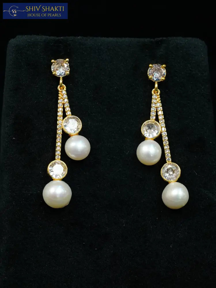 gold plated earrings Pearl Earrings