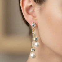 gold plated earrings Pearl Earrings