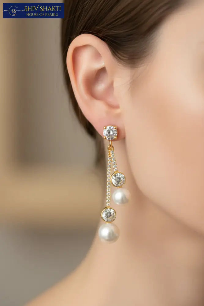 gold plated earrings Pearl Earrings