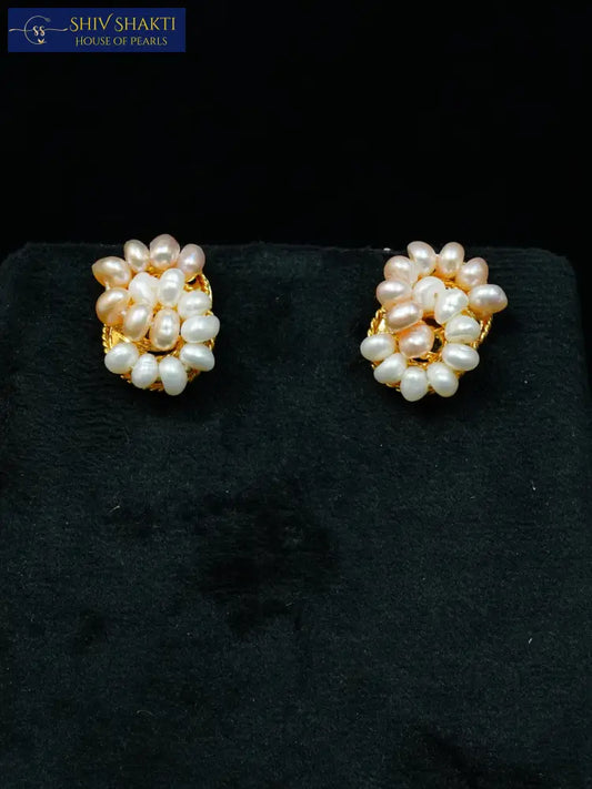 gold tone pearl earrings Pearl Studs