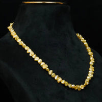 Golden Baroque Pearl Necklace Necklace / Mala