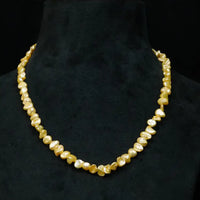 Golden Baroque Pearl Necklace Necklace / Mala