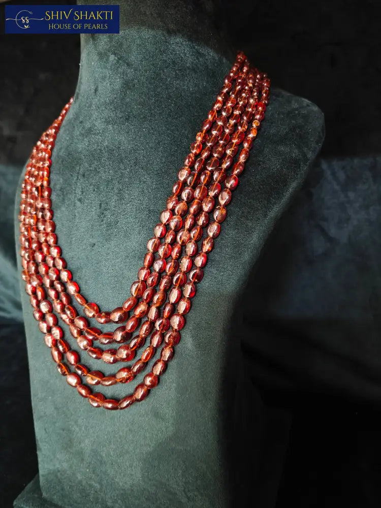 Gomed Stone Mala (Hessonite) Necklace / Mala