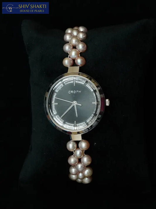 Jali Black Dial Pink Pearl