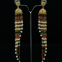 kundan chain drops Pearl Studs