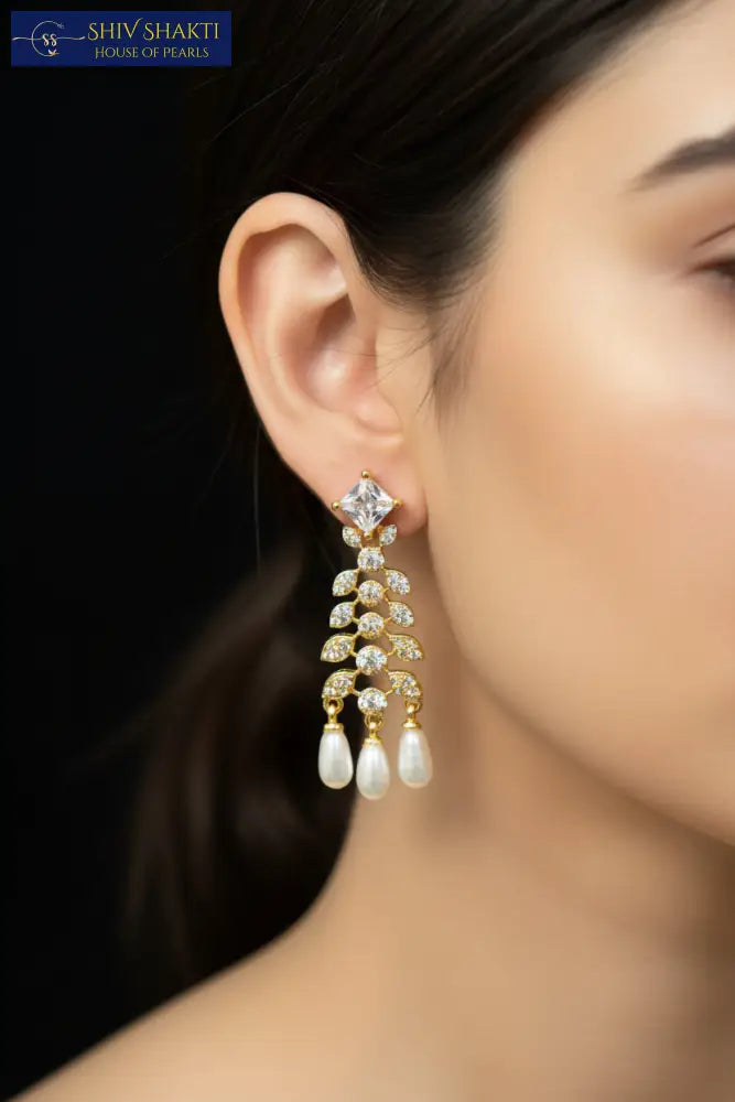 Kundan Earrings With Pearl Drops Pearl Earrings