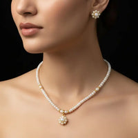 Majestic Pearl Flower Necklace / Mala