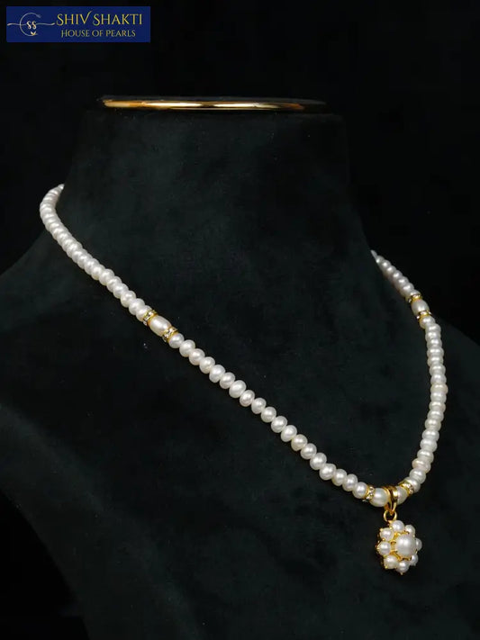 Majestic Pearl Flower Necklace / Mala