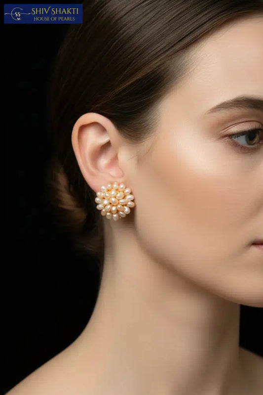 Moti Cluster Studs Pearl Studs