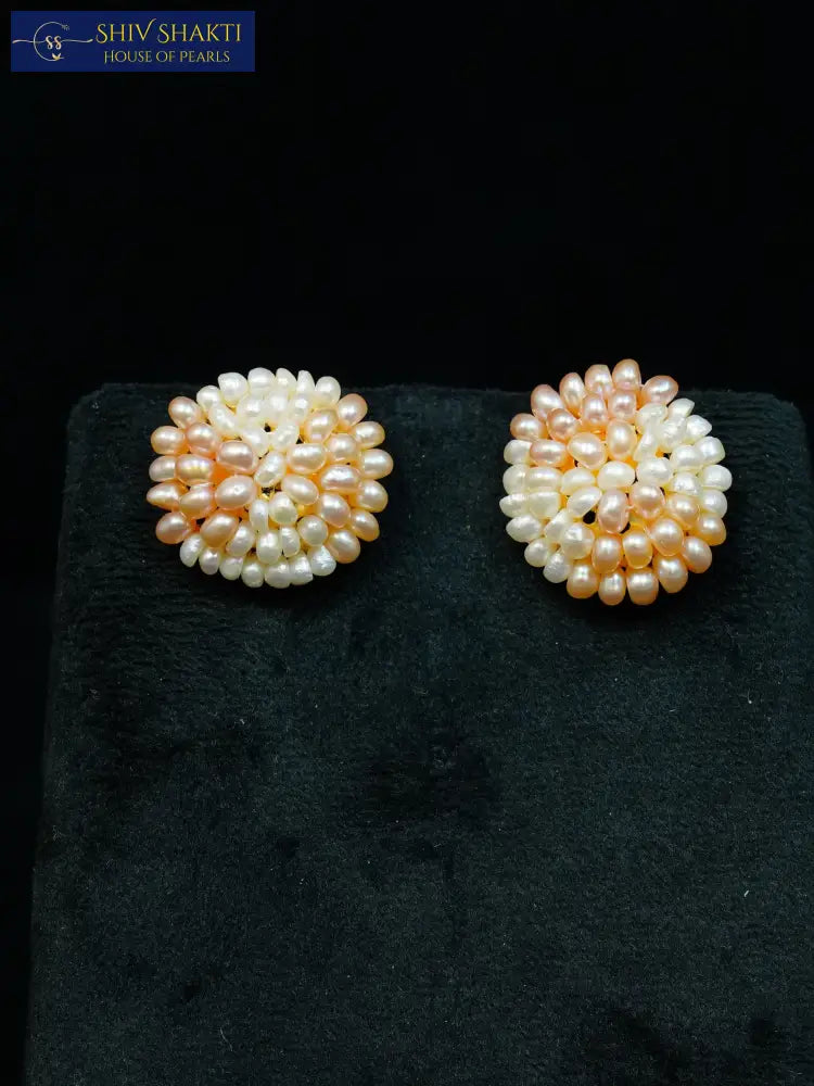 Moti Cluster Studs Pearl Earrings