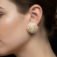 Moti Cluster Studs Pearl Earrings