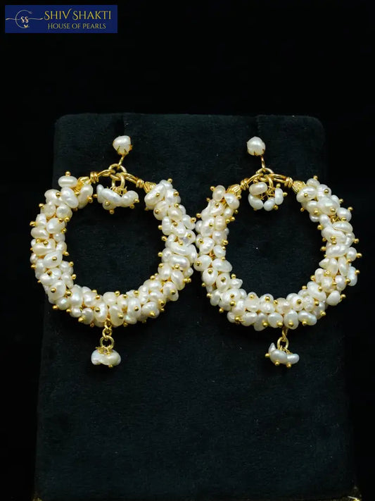 moti hoop Pearl Earrings