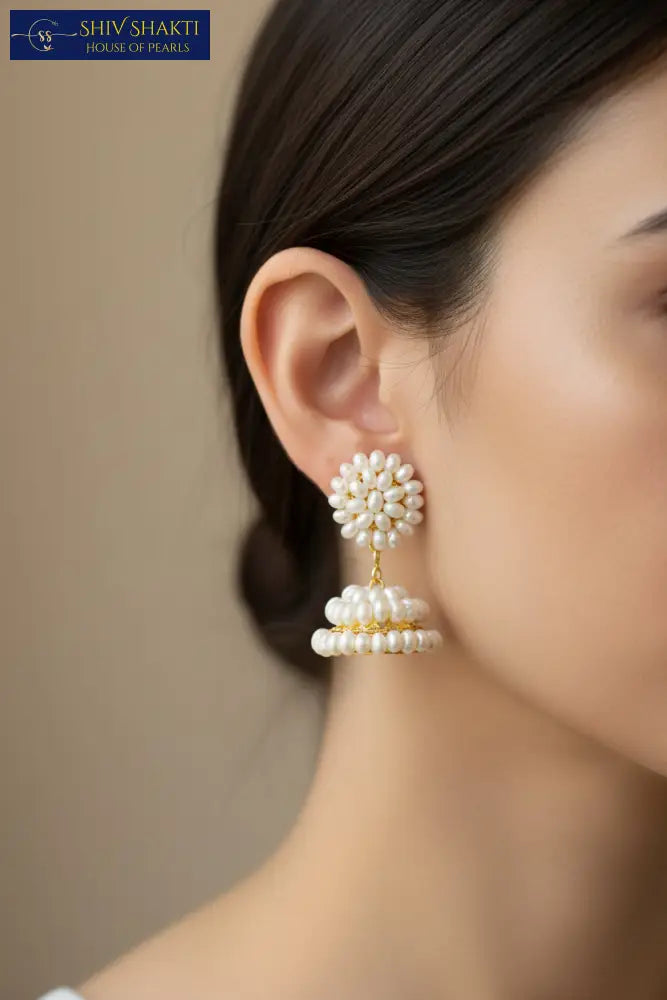 moti jhumki Pearl Earrings