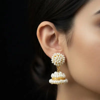Moti Rosettes Pearl Studs