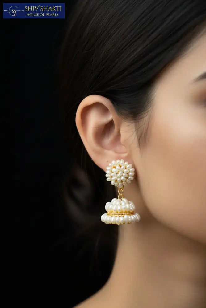 Moti Rosettes Pearl Studs