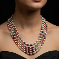 Navratna Necklace 5 lines Necklace / Mala